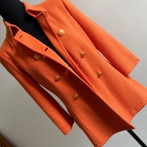 St. John Collection Orange Bouclé Double-Breasted Jacket